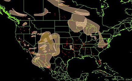 Air quality forecasters hazard mapping system