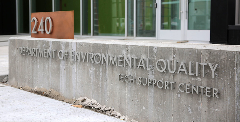 DEQ Tech Support Center outside sign