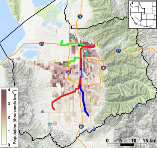 Map: TRAX Blue Line Air Quality Observation Project