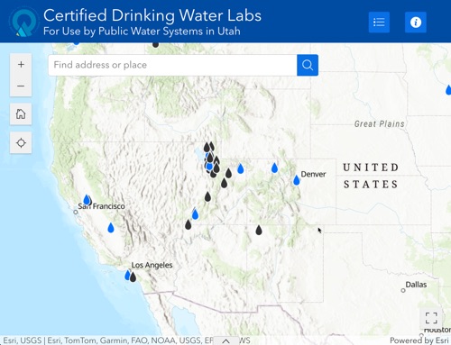 Water system sampling lab locations map